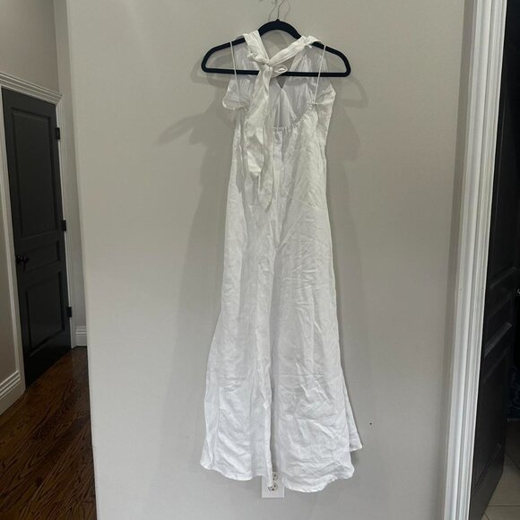 DISSH Ivory 100% linen halter maxi dress with a relaxed fit #maxidress - Picture 6 of 7